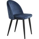 Polsterstuhl SIT "Sit&Chairs" Stühle Gr. B/H/T: 49 cm x 79 cm x 52,5 cm, 2 St., Samtvelours, Metall, blau (blau, schwarz) Polsterstühle