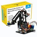 KEYESTUDIO BBC Micro:bit 4-DOF Robot Arm Kit (Exclude Microbit V2), STEM Education Kit with MakeCode/Python Coding of Programming Learning for 14+ Teenagers