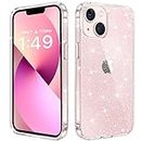 JJGoo Compatible with iPhone 13 Case, Clear Glitter Soft TPU Shockproof Protective Bumper Cover, Sparkle Bling Sparkly Cute Slim Women Girls Phone Case for iPhone 13, 6.1inch