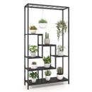 6 Tier Tall Plant Stand Living Room 71" Metal Indoor Plant Shelf 10 Hanging Hook