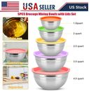 Stainless Steel Mixing Bowls 5 Piece Bowl Set with Lids for Mixing & Serving USA