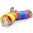 Qpets® Cat Toys Cat Tunnel Pet Tube Collapsible Play Toy Indoor Outdoor Kitty Puppy Toys for Puzzle Exercising Hiding Training Toy (2 Way)