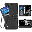 ELISORLI Compatible with Samsung Galaxy S20 Ultra Glaxay S20ultra 5G Wallet Case and Wrist Strap Lanyard Leather Flip Card Holder Stand Cell Phone Cover for Gaxaly 20S S 20 A20 20ultra G5-Black