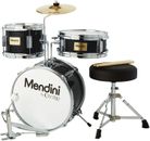Mendini By Cecilio Kids Drum Set, Junior Kit with 4 Drums - Black Metallic-