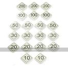 Peradon Set of 20 Bar Billiards Table Numbers (Plastic Diamond Shaped for Tables with 2 x 30 and 1 x 10 Holes)