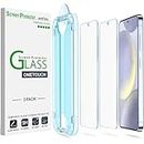 amFilm 2 Pack OneTouch Tempered Glass Screen Protector for Samsung Galaxy S24 Plus 5G, 9H Hardness with Easy Installation Kit