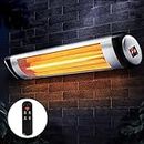 Devanti Radiant Heater, 2200W Portable Electric Infrared Strip Heaters for Bedroom Indoor Home Room Bathroom Space Heating, with 3 Settings Control Panel Adjustable Silver