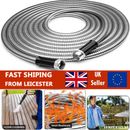 50/100FT 304 Stainless Steel Garden Water Hose Flexible Patio Home Watering Hose