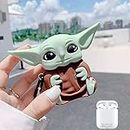 EMOH ROCED Apple Airpods Case Cover For 1St&2Nd Generation Protective Shock Proof Case Cover Compatible With Airpods 2&1 With Keychain (Yoda)Green