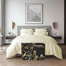 Knight Kavalier Duvet Cover Set King/Cal King Size Ivory, Cotton 400 TC Sateen Weave, 1 Zipper Closure Single 102"×92" Comforter Cover & 2 Pillowcase, Comforter Not Included