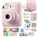 FUJIFILM INSTAX Mini 12 Instant Film Camera | Blossom Pink Bundled with INSTAX Mini Instant Film |40 Exposures + Instax Accessory Bundle + AA Batteries + Cleaning Cloth (10 Items)