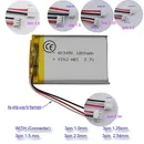 3.7V 1200 mAh 603450 Polymer Li Lipo Battery Thermistor 3 Wires JST 3pin 1.0/1.25/1.5/2.0/2.54mm For