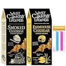 Cheese Straws bundle contains Smoked Cheddar, Farmhouse Cheddar, Pack of 2 x 100g, Sealing Clips x2