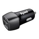Dyazo 501 24 W Dual Car Charger for iPhone Xr/Xs/Max/X/8/7/Plus, Galaxy and All Other Cellular Phones with Micro USB - Carbon Black
