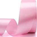Nsilu 1-1/2 inch, Pink Ribbon for Gift Wrapping 50 Yards Perfect Wedding Party Wreath Sewing DIY Hair Accessories Decoration Floral Hair Balloons Other Projects