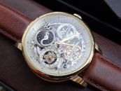 Ingersoll The Jazz Automatic Skeleton Watch - Full Set - Golden Case - Dual Time