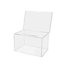 Deflecto Classicimage Suggestion Box Clear - Ideal for Business Cards, Raffle, Coins, Tips & Charity Donations Collection - With Stackable Sign Holder