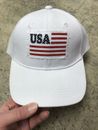 Gorra de béisbol de EE. UU. bandera estadounidense sombrero ajustable Claire's mujer blanco rojo azul ¡Nuevo!