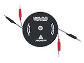 ANDRSAN 2 Wire 30’ Retractable Test Leads with 2” Alligator Clips, 18 Gauge Electrical Copper Wire, Impact-Resistant Reel, Black