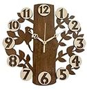 MADHULI Wooden MDF Wall Clock, Tree with Bird Wall Clock, Home Decor Stylish Wall Hanging Watch, Designer Noiseless Clock for Home Decoration, Living Room, Bedroom, Office (29 x 29 CM)