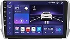 10 Pulgadas Android 12 estéreo Car Radio inalámbrica carplay para Peugeot 208 2008 2012-2018 FM RDS Radio GPS WiFi, 4G LTE Navigation Bluetooth 8 Core 4G + 32g Weather Display