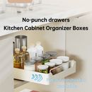 Home Kitchen Cabinet Organizer Pull Out Drawer 2 Tier Removable Slide Rail