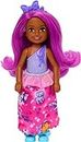 Barbie Dreamtopia Chelsea Royal Doll with Pink Hair & Purple Bow Headband, Colorful Skirt, Small Doll Bends at Waist