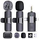 HMKCH Dual Wireless Lavalier Microphones for iPhone Android Camera Laptop PC, 4 in 1 Wireless Lapel Mic for Video Recording Vlog, YouTube, TikTok