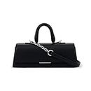 Miraggio Elsie Structured Top-Handle Bag for Women with Detachable Shoulder Strap (Black)