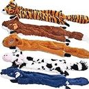 SHARLOVY Dog Squeaky Toys 5 Pack, Pet Toys Crinkle Dog Toy No Stuffing Animals Dog Plush Toy Dog Chew Toy for Large Dogs and Medium Dogs Squeeky Doggie Toys 5 Pack for Large Dogs Multi-Colored