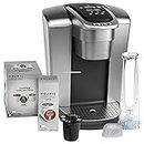 Keurig K-Elite C Single Serve Coffee Maker (Brushed Silver) with 15 K-Cups, Water Filter, and My K-Cup
