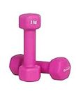 SAPPHIRE Non Toxic Neoprene Coated Fixed Dumbbells 1 to 9 kg Soft Handles, Pink Set of 2