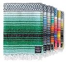Benevolence LA Authentic Mexican Blanket, Yoga Blanket, Handwoven Mexican Blankets and Throws, Perfect as Serape Blanket, Outdoor Blanket, Picnic Blanket, Camping Blanket, 50x70 inches - Forest