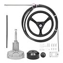 ENTENTE Marine Steering Rotation System Marine Kit with Steering Wheel, Durable Marine Steering System, Mechanical Replacement Parts, Manual Steering for Yachts And Fishing Boats (16T)