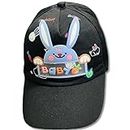 LITTLE CURIOUS Bunny Cartoon Printed Baby Summer Cap for Boy and Girl | Sun Clothes Caps for Toddlers | Cute Hats for Kids and Babies | Cotton Toddler Hat for Boys and Girls (1-4 Years) -Bold Black