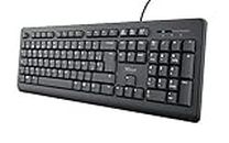 Trust Taro Keyboard Layout QWERTY Spanish for Windows (Silent Buttons, Spill Resistant, 1.8 m Cable, USB Connection, PC/Laptop) Black