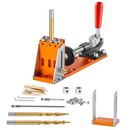 VEVOR 30 & 34 Pcs Pocket Hole Jig Kit Adjustable & 11" Fixed C-clamp Fixture Step Drills Wrenches Square Drive Bits Toolbox