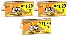 3x Good Times 1 1/2" 1.50 Rolling Papers 3 PKS GREAT DEAL! 24 Lvs/Pk USA Shipped