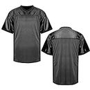 MESOSPERO Blank Football Jerseys for Men,Polyester Plain Football Shirt Pullover Sports Clothing S-3XL Black White Grey (#Blank Black, X-Large)