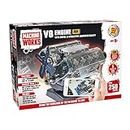 Machine Works Build Your Own V8 Engine Toy - Replica Model Building Kit - Features Augmented Reality, Sounds and Illumination, 4 Modes, 250+ Pieces, 10+ Years