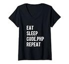 Femme Programmateur PHP T-Shirt avec Col en V
