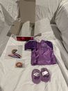 NEW American Girl Doll McKenna's TEAM GEAR Purple JACKET Bracelet MEDAL Slippers