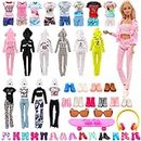 27 Pcs Doll Clothes & Accesories 2 Sport Suits 6 Outfits Tops Pants Short 5 Sneakers 10 Shoes 4 Accessories(Doll NOT Include)