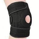 Premium Knee Support Brace with Open Patella Design | Adjustable Straps, Coil Stabilizers | Ideal for Sports & Recovery | Breathable Neoprene | One Size Fits Most | Black