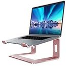 Soundance Aluminum Laptop Stand For Desk Compatible With Macbook Pro Air Apple Notebook, Portable Ergonomic Elevator Metal Riser For 10 To 15.6 Inch Pc Desktop Computer, Ls1 Rose Gold Tabletop
