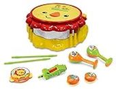 Fisher Price Music - Drum Set - Musical Band Drum Set - Lion - Comes with Drum, Sticks, Recorder, Tambourine, Whistle, Castanets, and Maracas - Great for Kids Play & Early Learning