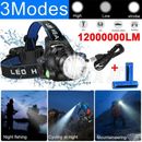 1200000LM Zoomable LED Headlamp Rechargeable Headlight CREE XML T6 Head Torch