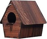 Bird House for Balcony and Garden Hanging for Sparrow, Hummingbird, Kingfisher Bird Nest for Balcony Made with Water Resistant Wooden MDF Sheet with Hanging and Wall Patch (Wooden)