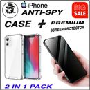 IPhone 11 12 13 14 15 PlusPro Max XR X/XS TPU Case and Anti-Spy Screen Protector
