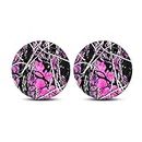 Jeiento Pink Camo Car Coasters 2 Pack, 2.8" Absorbent Coaster for Car, Keep Cup Holders Clean and Dry, Auto Coasters Set for Women Cup Holder